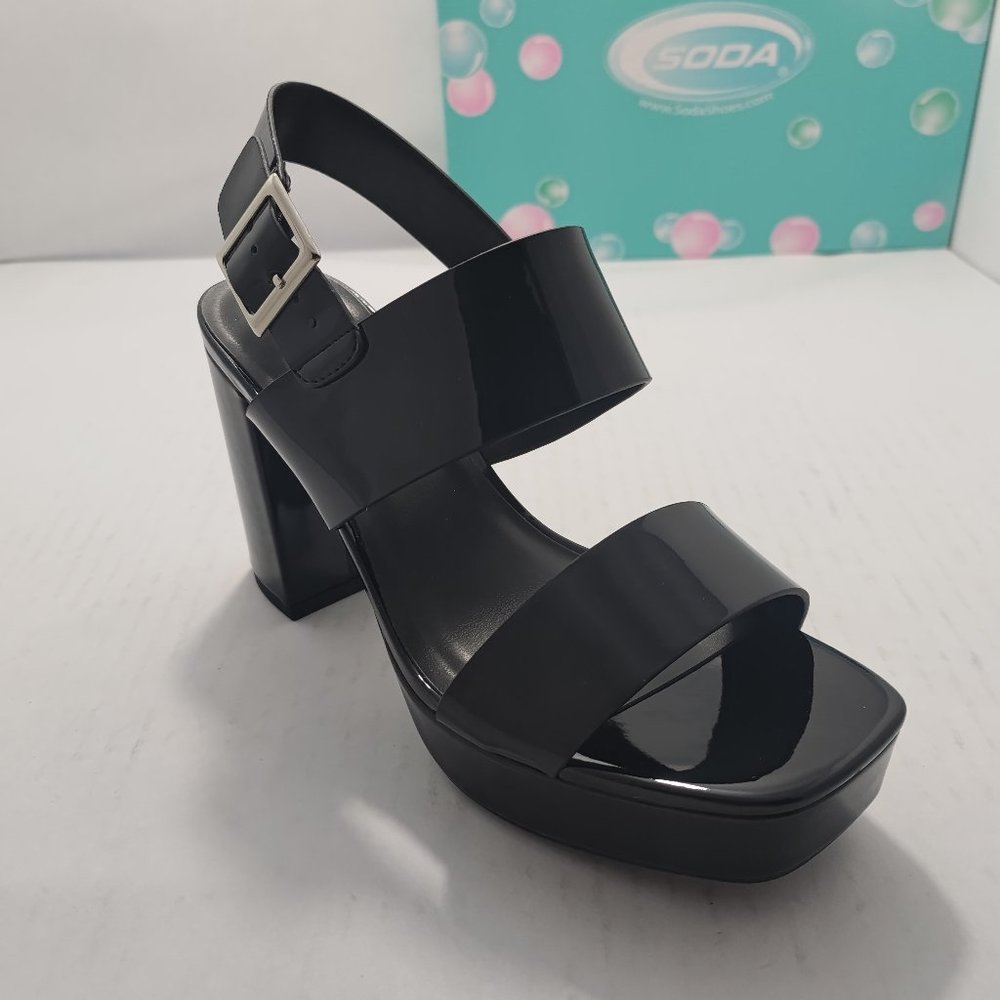 JAYLEN Mid Platform Heel Sandal Black